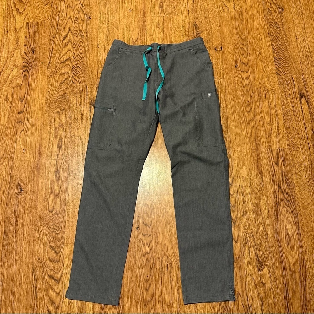 Figs Gray Uniform Medical Nurse Drawstring Back elastic waist Pants size small